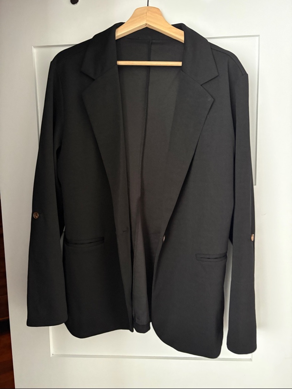 Black Open-Front Blazer